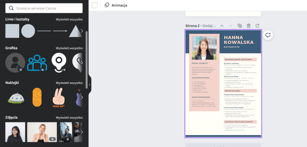 canva cv