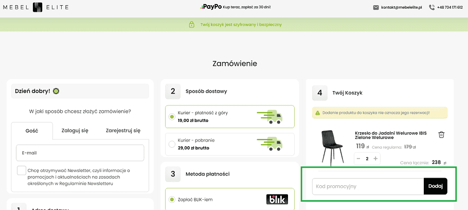 kod promocyjny Mebel Elite