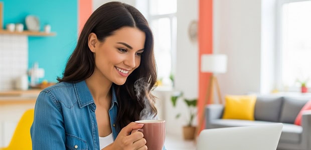 kobieta przy laptopie