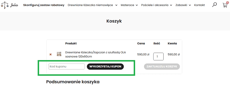 Sklep Julia kod rabatowy