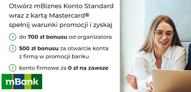mBank konto firmowe bonus